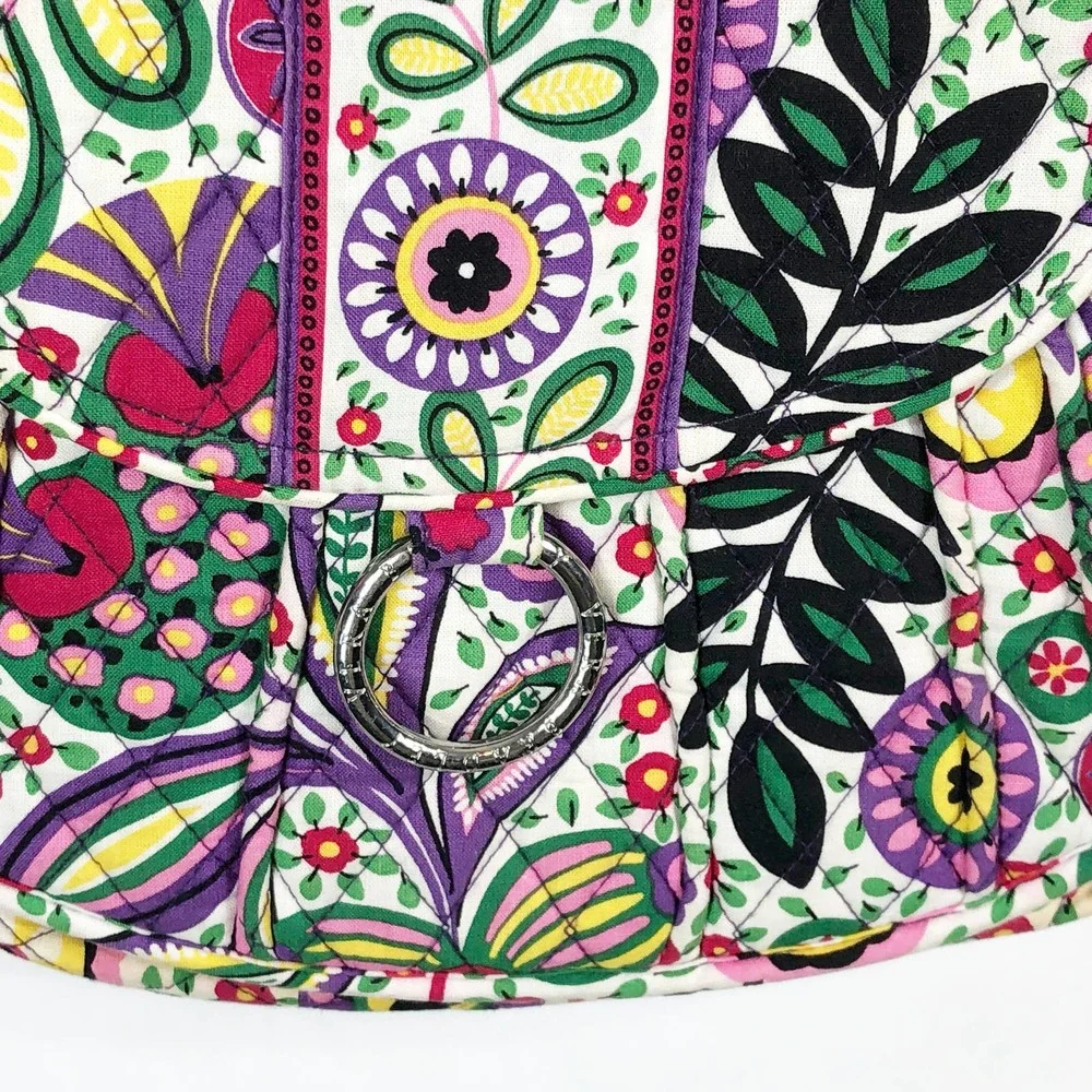 Vera‎ Bradley Viva la Vera Bag Crossbody Strap Purple Green Floral Flap Bag